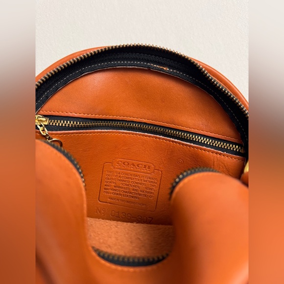 Vintage COACH Mango Orange Leather Shoulder Bag Glove Tanned USA Made Rare Retro - Picture 8 of 16